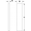Langt rektangulær håndtag - 38 mm - stålfarvet - limes eller tapes fast