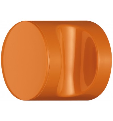 Knopgreb, rund med fordybning, orange, polyamid