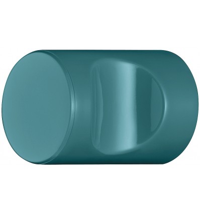 Cylindrisk knopgreb med fordybning, vandblå, polyamid