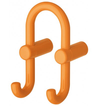 U-formet garderobekrog med 2 kroge i orange kunststof