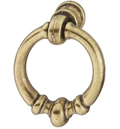 Knopgreb, brun antik, hængende ring