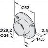Bøjlestangsholder til rund bøjlestang 25 mm - Zinklegering