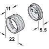 Bøjlestangsholder til rund bøjlestang 20 mm - messing